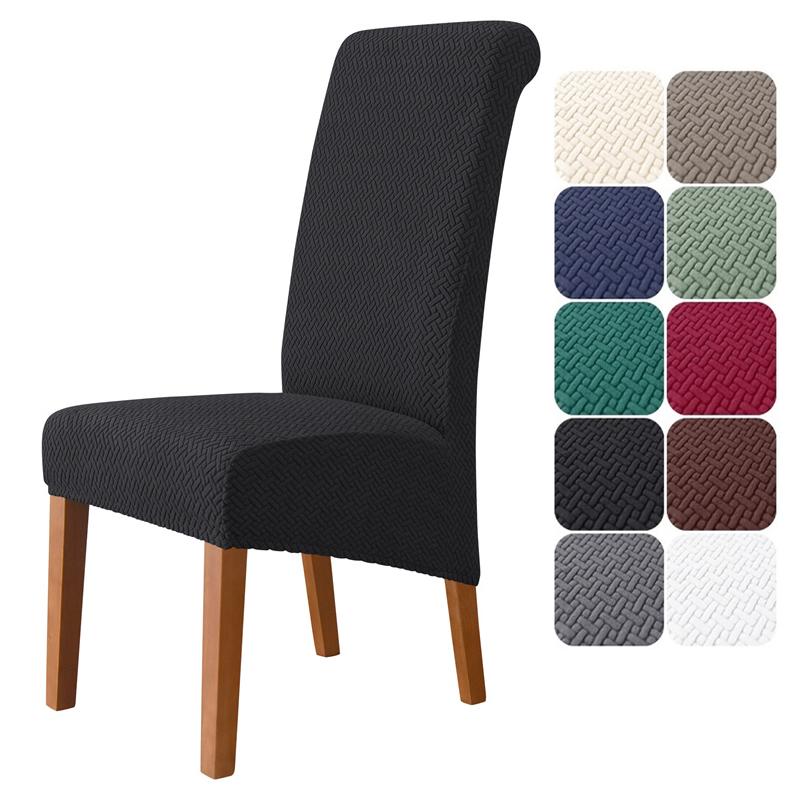 Jacquard Dining Chair Cover Stretch Universal Size Cheap Chairs Seat Covers With Back for Wedding Home Cafe Party Banquet