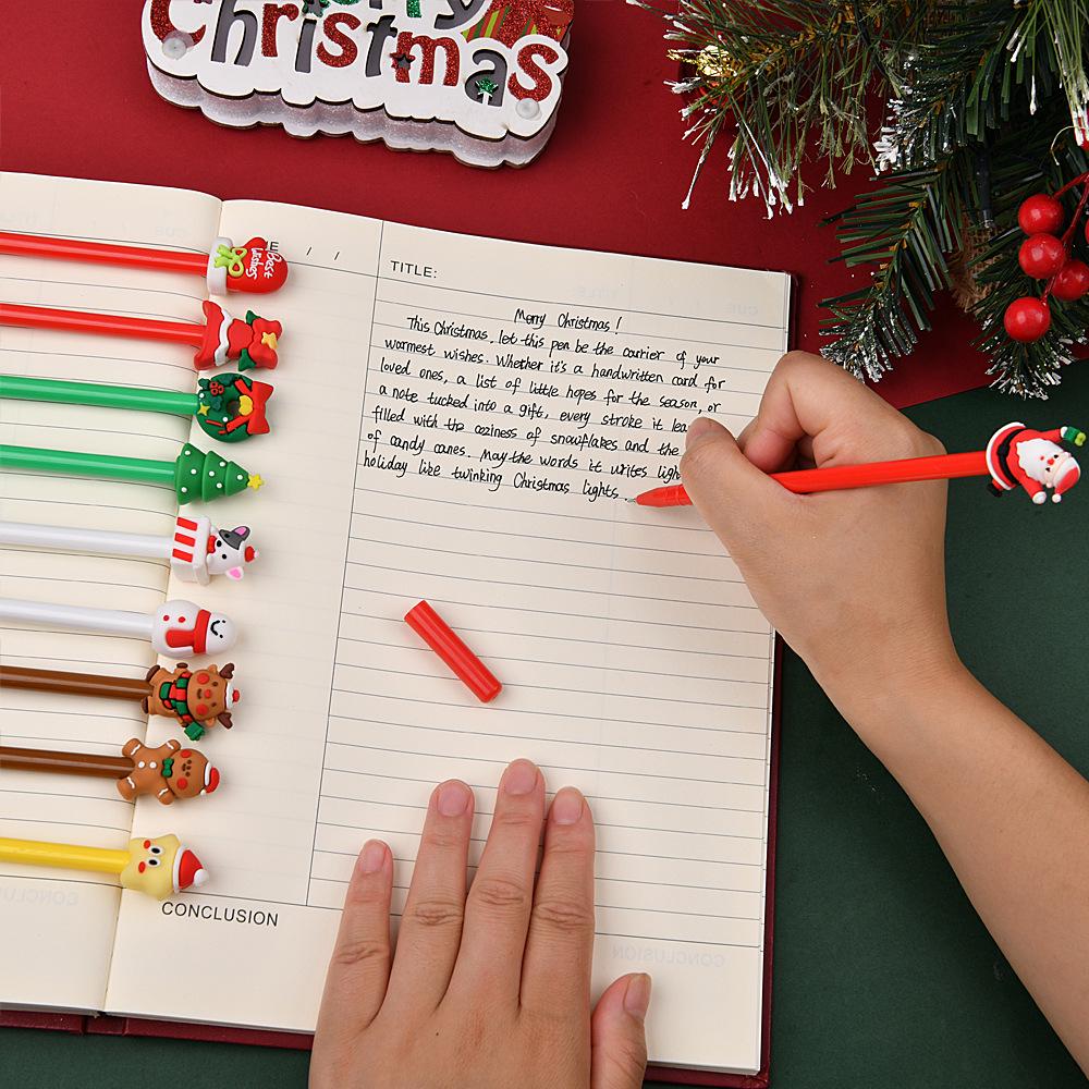 Christmas Cartoon Gel Pen - Creative Santa Gift for Students, Fun Stationery
