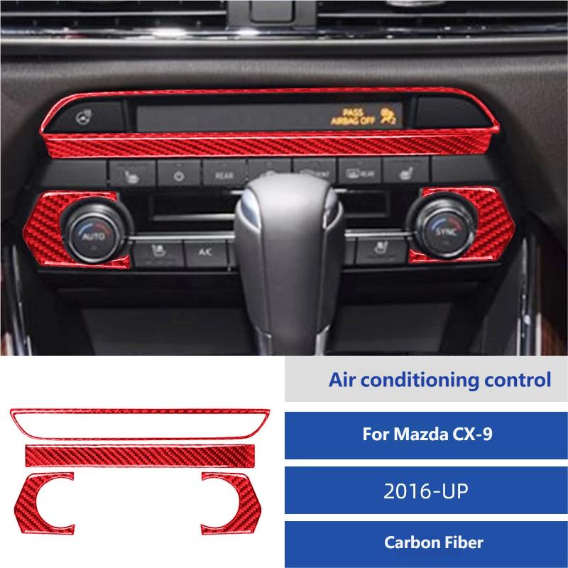 For Mazda CX-9 2016 Car Dashboard Center Console Panel Decorative Cover Trim Strips Carbon Fiber Interior Accessories Sticker