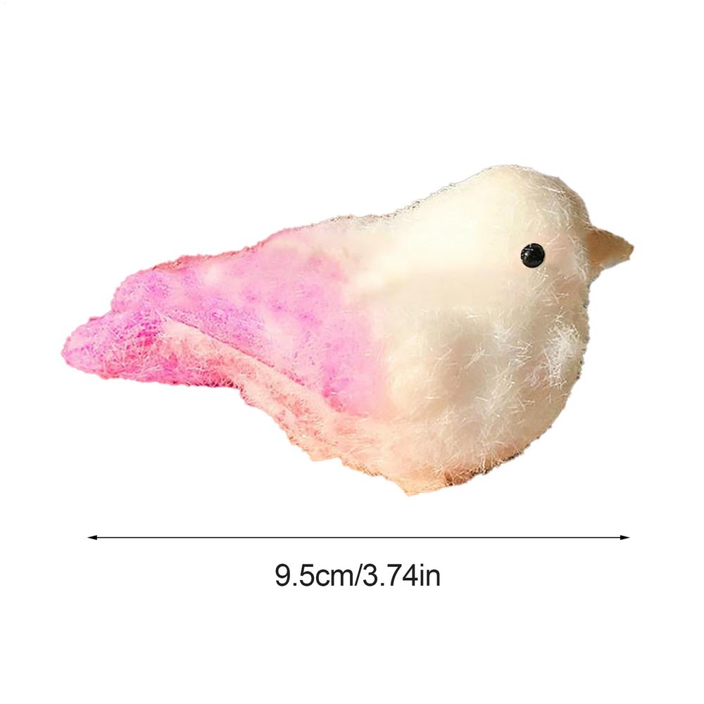 Handmade Squishy Realistic Bird Kid Squeeze Toys Silicone Soft Flocked Pinch Sensory Toys for Kids Desktop Ornament Pinching Toy