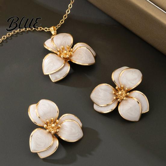 Minimalist Jewelry Set 2Pcs/Set Women Enamel Flower Charm Adjustable Beautiful