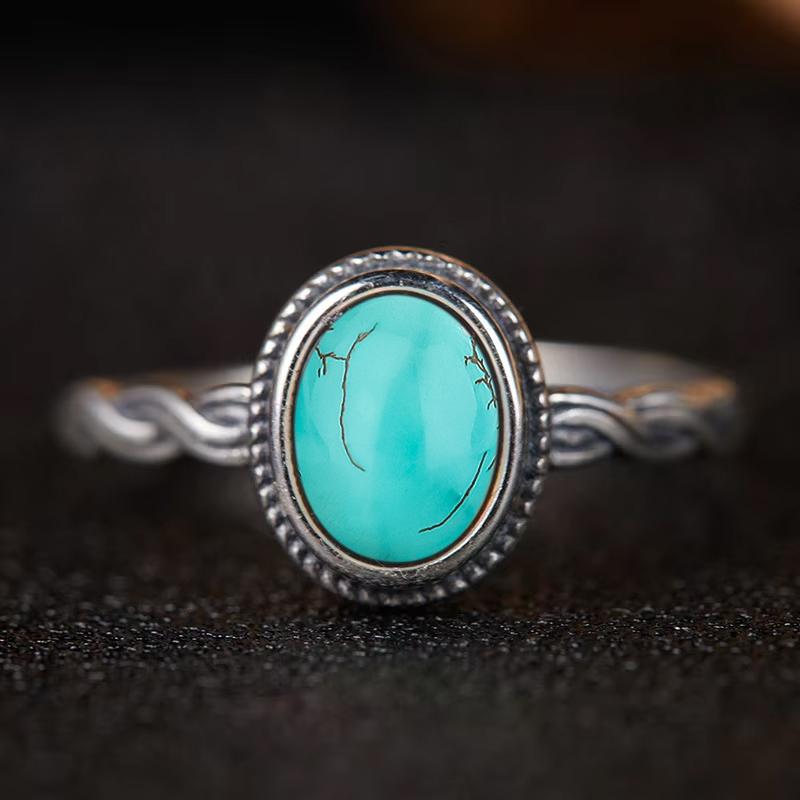 Pierścionek ze srebra sterlingowego z czarnym onykssem Vintage Prosty minimalistyczny styl Okrągły kształt Kamień naturalny Czarny pierścionek Biżuteria dla kobiet