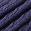 Polo Ralph Lauren FW22 Slim Fit Solid Cable Knit Short Sleeve Polo Shirt Women tops Blue WMPOKNINCU20630-410