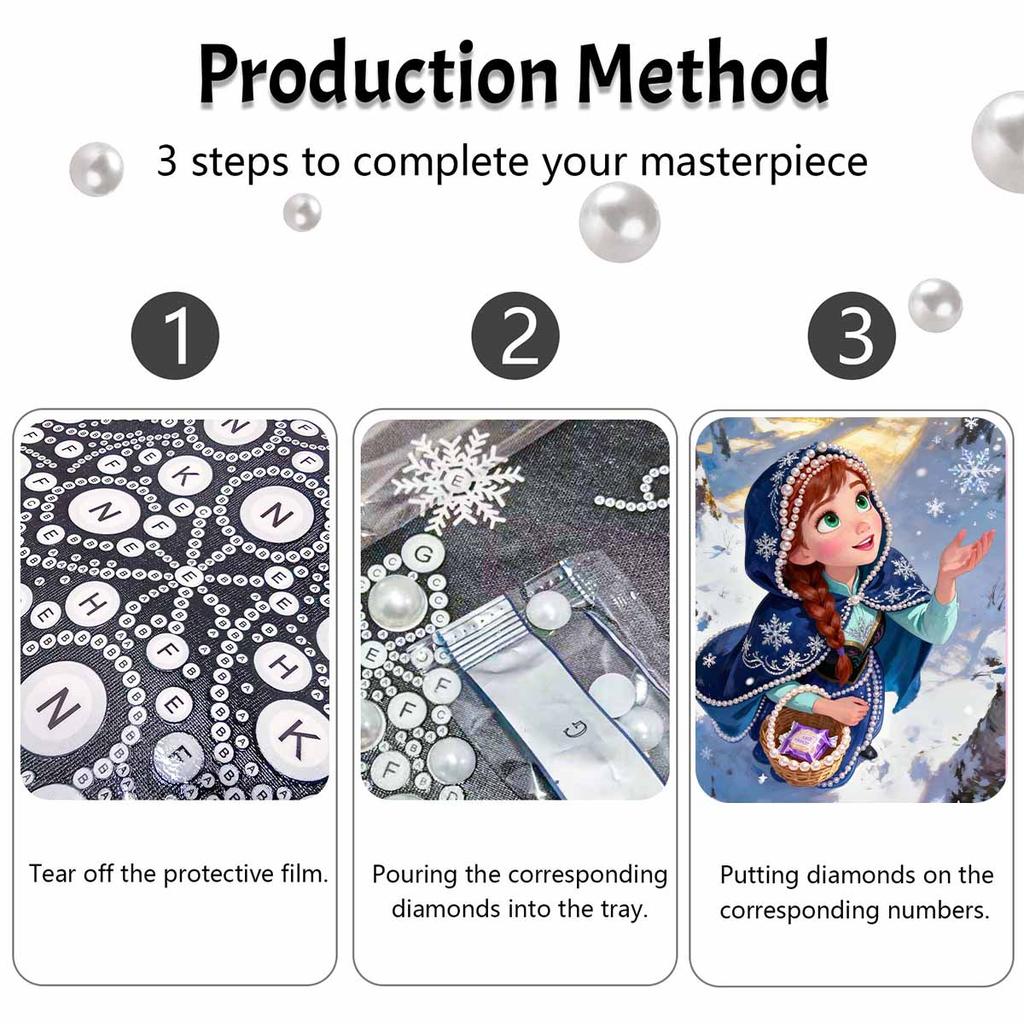 Disney DIY Pearl Painting Frozen Winter Adventure Decorative Art Creative Ornament Gift for Friends Desktop Display