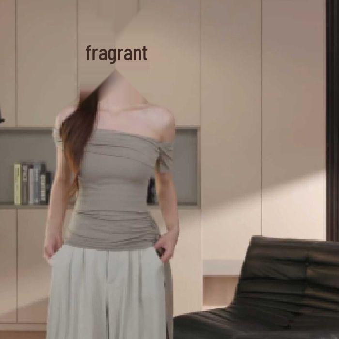 

Черная футболка с открытыми плечами, лентой, без бретелей, шикарная, подчеркивающая талию, для женщин Small хаки