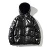 Winter Solid Color Parka Men Thick Hooded Jacket 2025 New Warm Harajuku Coat Male Casual Zipper Jackets Windproof Outwear