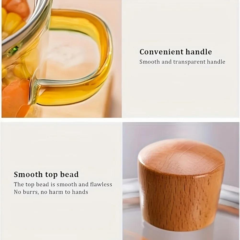 Glass Cooking Soup Pot with Lid Heat-Resistant Borosilicate Glass Cooking Utensils Can Be Used To Cook Soup Milk Instant Noodles