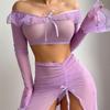 High-Slit Lingerie Dress Mesh Uniform High Split Dress Sexy Lingerie Set