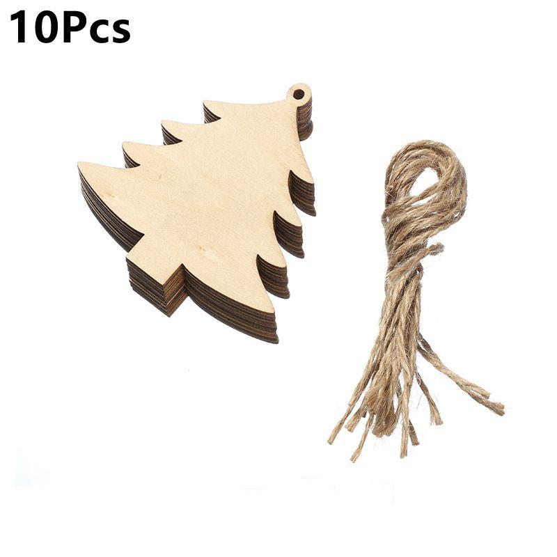 

10Pcs Wooden Christmas Ornaments Crafts Artificial Wooden Angel Snowman Christmas Tree Hanging Home Decoration DIY Party Gifts