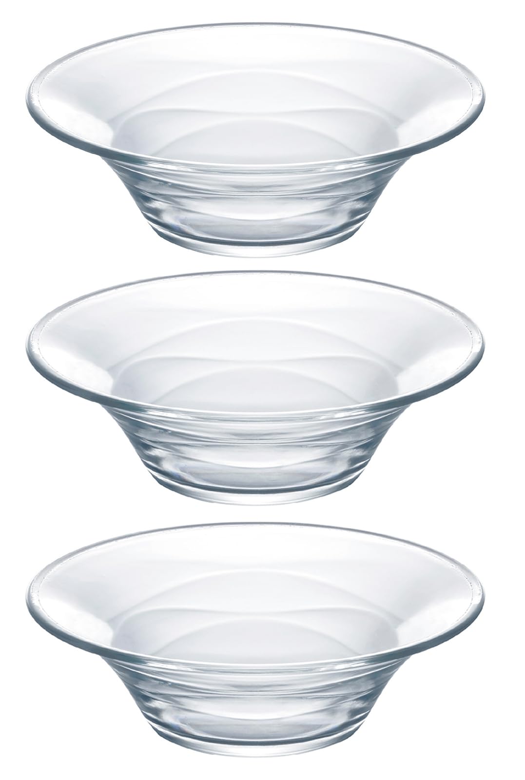 

Toyo Sasaki Glass Laughing Bowl 160 of Made in Japan Dishwasher Safe Suitable for Shaved Deep Medium Round Dishes (Set 3) - - - Ice, Noodles, Dishes,