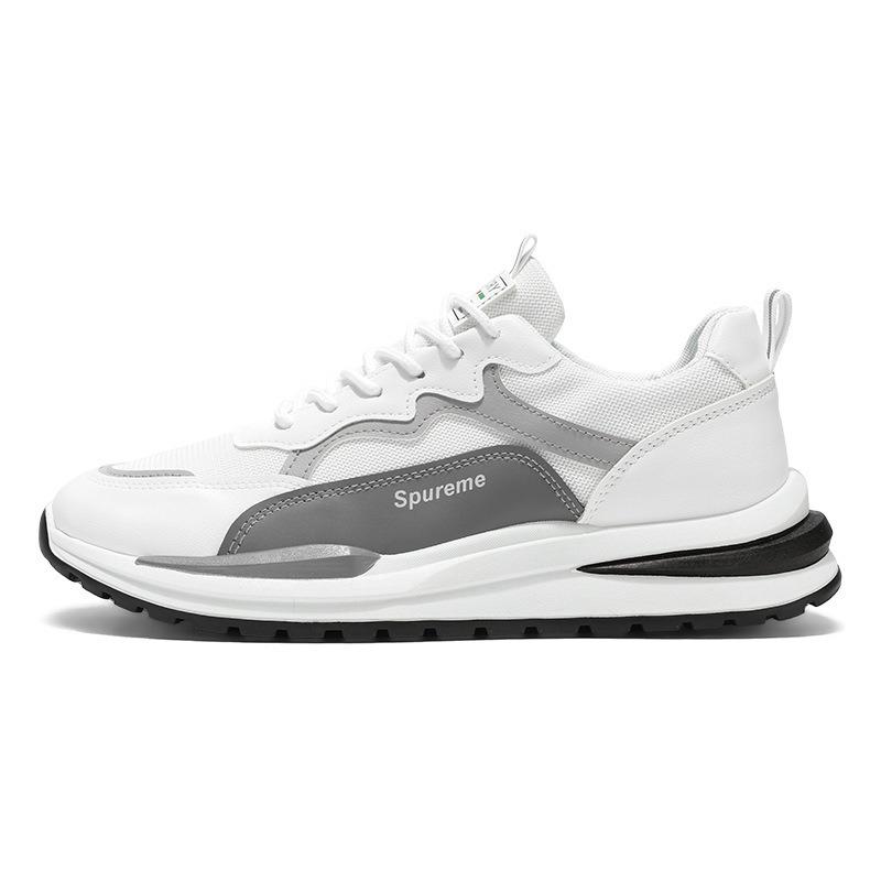 Four seasons men's shoes lace-up breathable mesh shoes fashion trend sports shoes men's soft sole non-slip versatile casual shoes