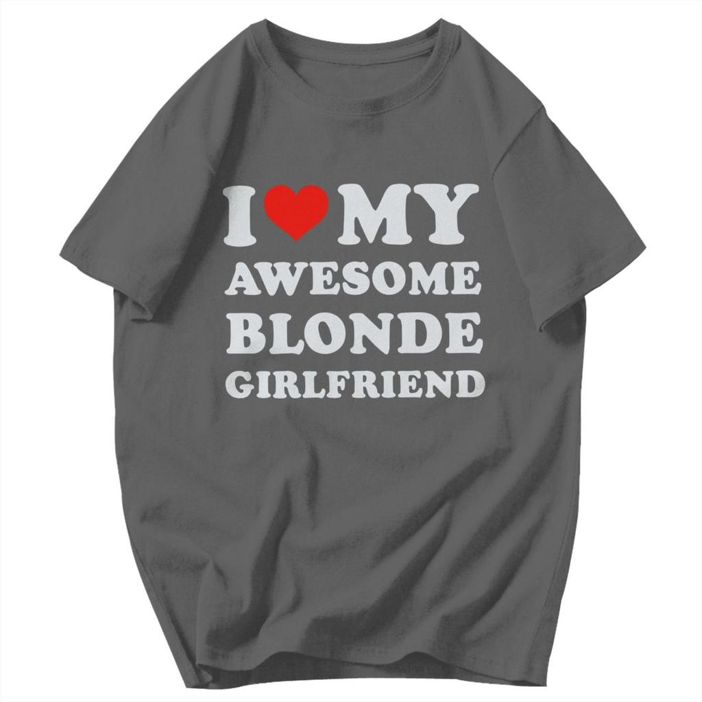 Herren T-Shirt Lustig Ich Liebe Meine Heiße Blonde Freundin Tolle Pops Y2K Grafik-T-Shirts Unisex Kleidung T-Shirts