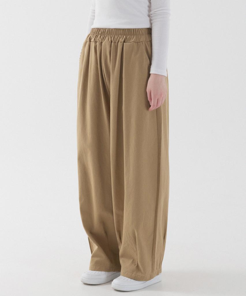 PIANER Washed Cotton Balloon Pants (Dark Beige)