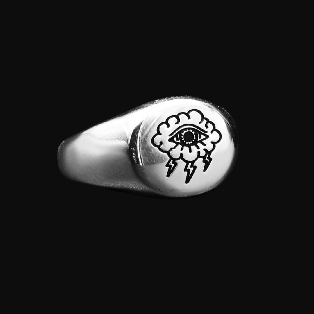 

Storm Eye Charm Ring Stainless Steel Silver Plated Vintage Gothic Jewelry for Men Women Unisex Fashion Accessory 12
