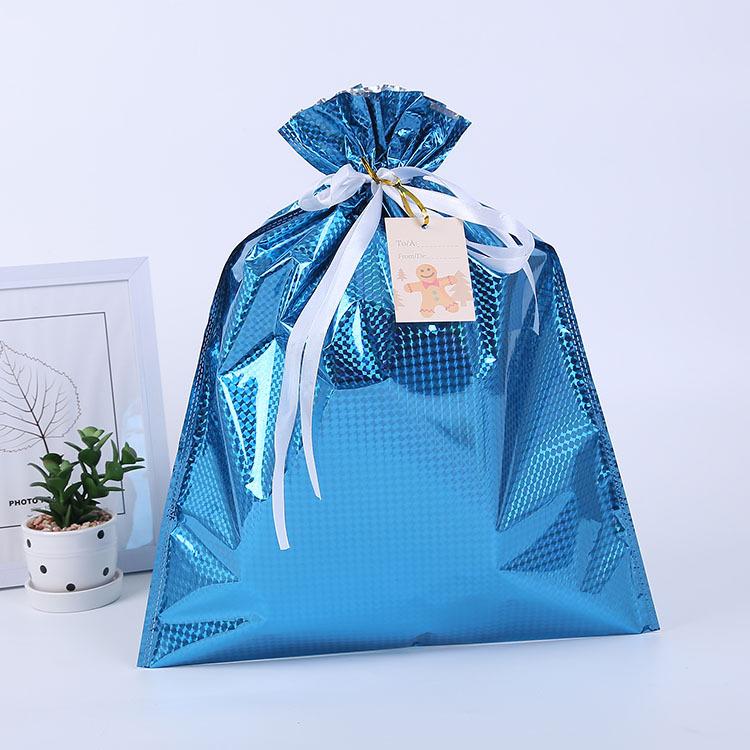 Merry Christmas Drawstring Gift Bag New Year 2024 Large Candy Cookie Packaging Bag Navidad Christmas Home Decoration Gift Bags