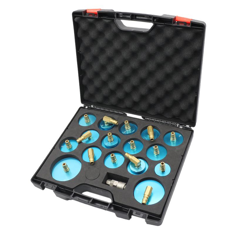 17PCS Smart Brake Fluid Changer Connector Adapter Tool Kit Aluminum Brake Fluid Adapter Brake Fluid Replacement Kit