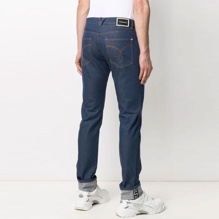 Versace Jeans Men's Blue Moderate Straight Fit Pants A88702-1F00657-1D100