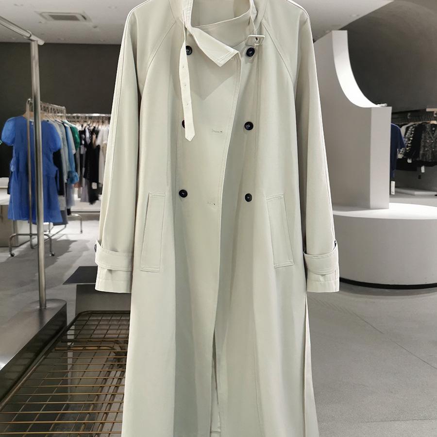 Beige High-End Women's Loose Trench Coat - 2025 Spring/Autumn Fashionable Overcoat