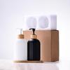 Nordic Large Capacity Vertical Stripe Glass Bottle for Hand Sanitizer, Shampoo, or Shower Gel