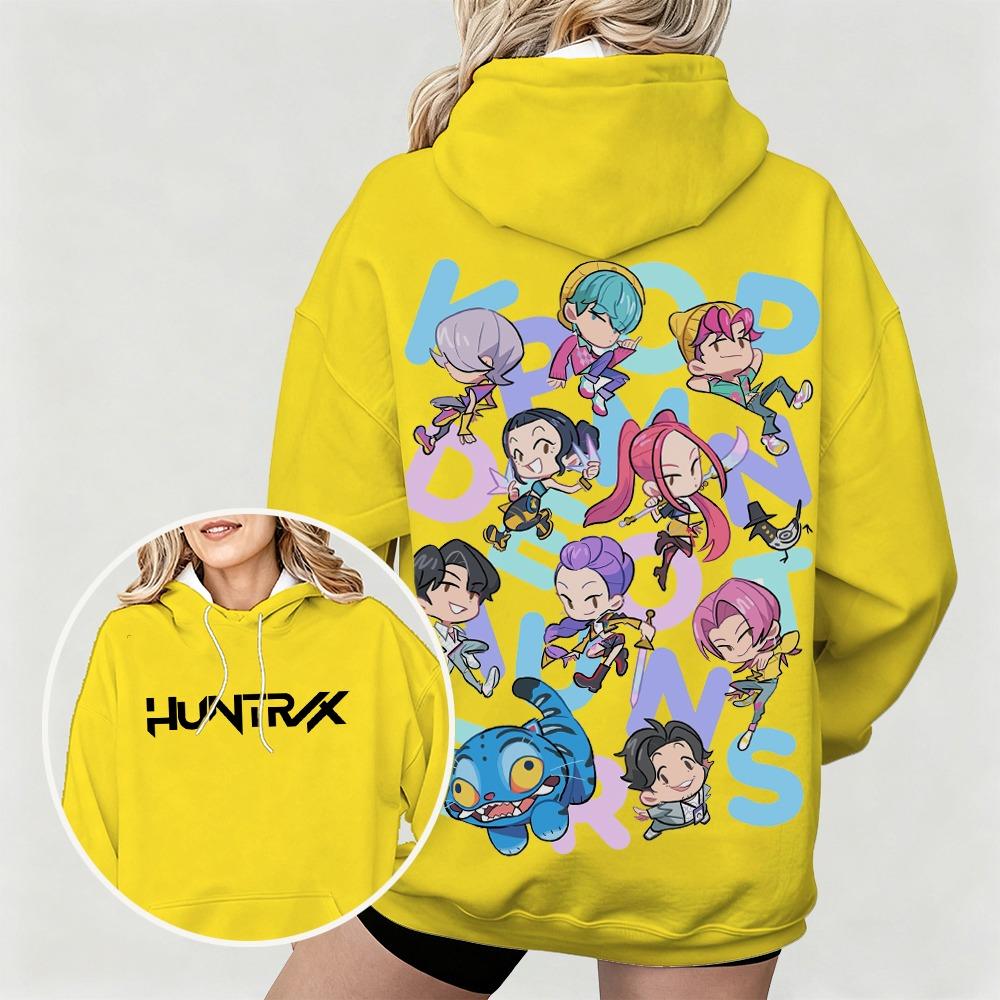Felpe da donna alla moda KPop Demon Hunters Print Felpe Pullover Casual Felpa da esterno Felpe per bambini Top Abbigliamento da esterno