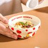 Japanese Milk Whirring Cute Cartoon Illustration Cream Ceramic Gourd Bowl Sweet Taste Bowl Cereal Salad Bowl Hand Cup