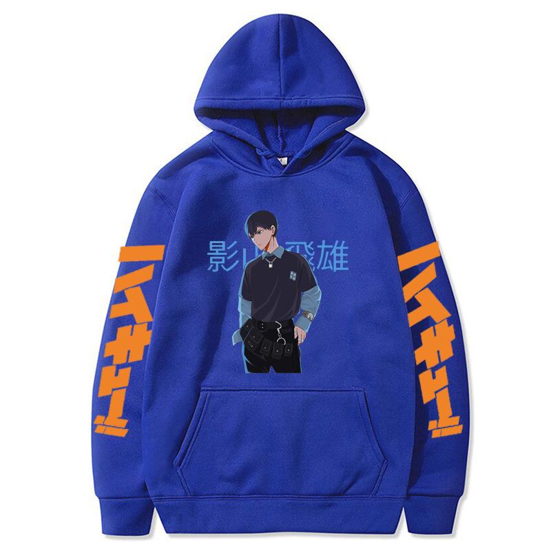 

Haikyuu Аниме Мужская повседневная толстовка с капюшоном Весна Осень Уличная футболка Корейская версия Топы Оверсайз Несексуальная повседневная толстовка 4XL синий