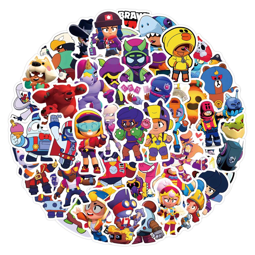 50 New Brawl Stras Graffiti Stickers Decorate Suitcase Laptop Mobile Phone Stickers