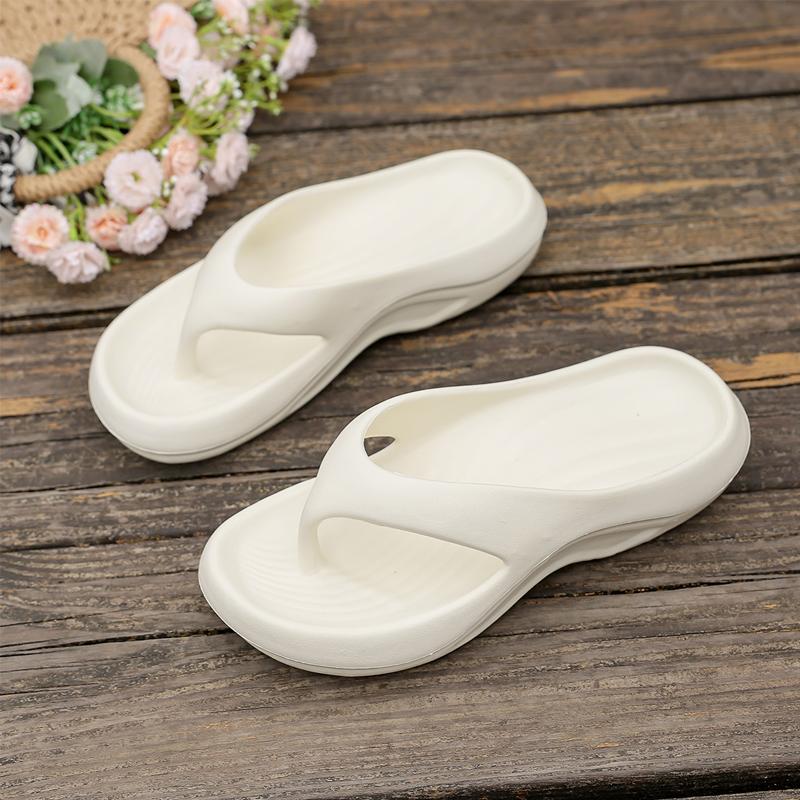 Casual Thick Bottom Thong Slippers For Men Outdoor Beach Shoes Anti-Slip Summer Flip Flops Trendy Comfortable Eva Flat Sandals