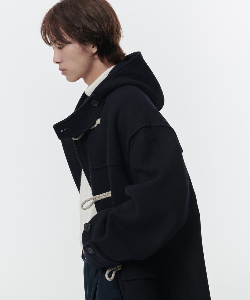 Musinsa Standard Wool Blend Extra Oversized Duffle Coat [Navy]
