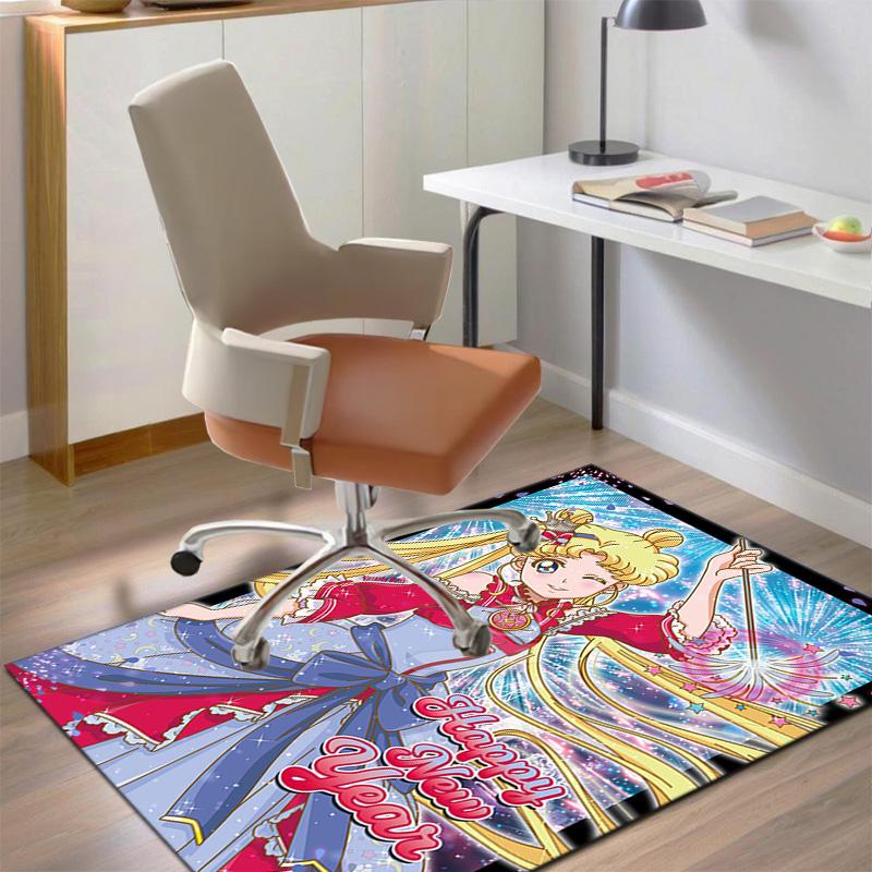 Cute cartoon theme Sailor Moon Tsukino Usagi cartoon rug Multifunctional household anti-slip decorative door mat, outdoor floor mat, and carpet Y14