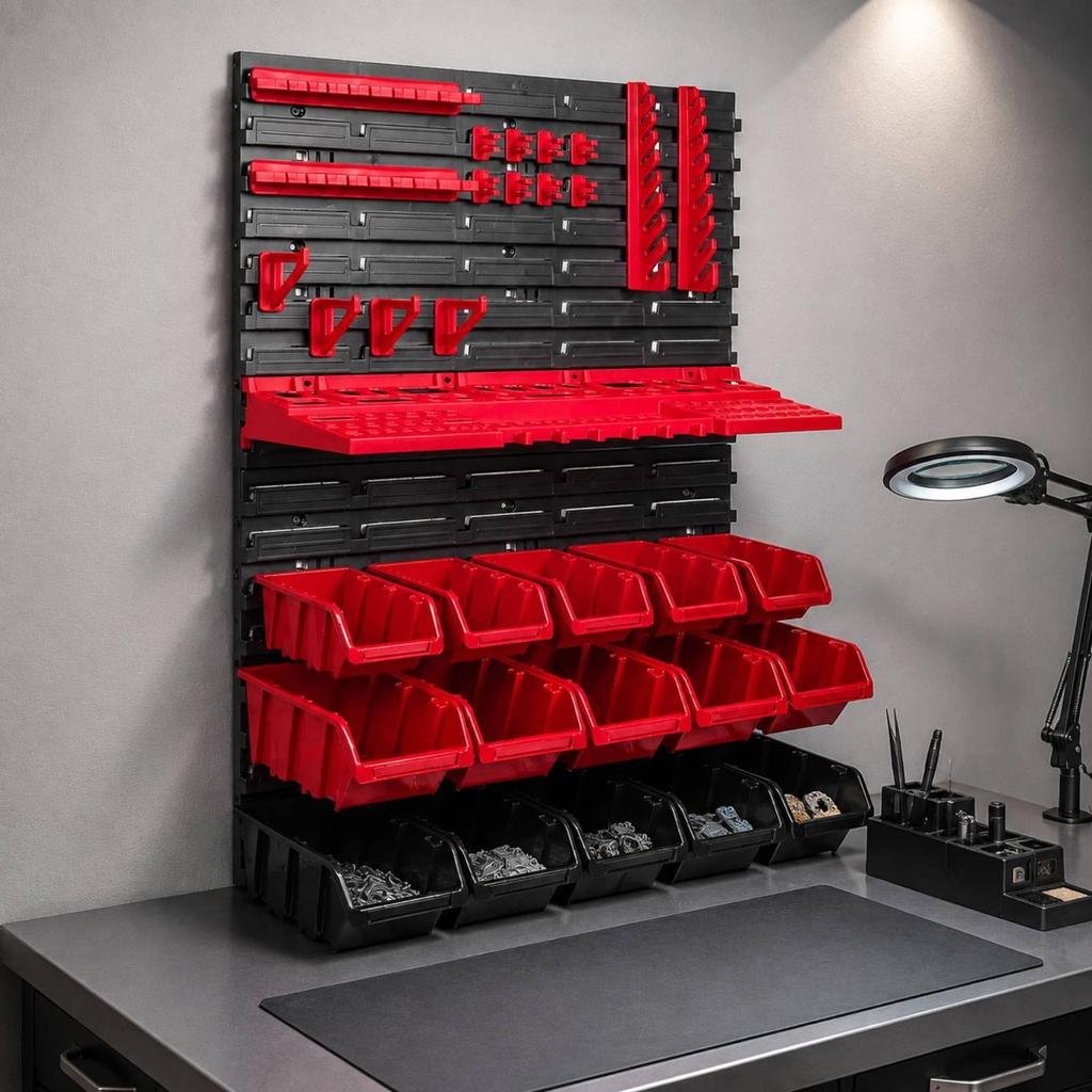 36 Pieces Tool Storage Rack with Bins and Hooks Modular for Craft Room, Diyers