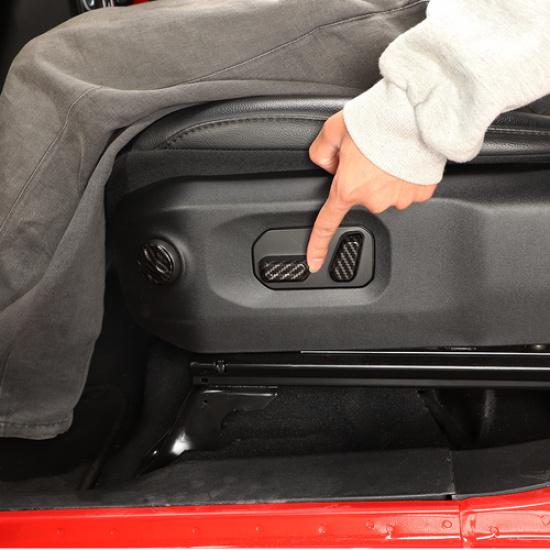 24+ For Jeep Wrangler JL JT Carbon Fiber Seat Adjustment Handle Cover Frame Trim