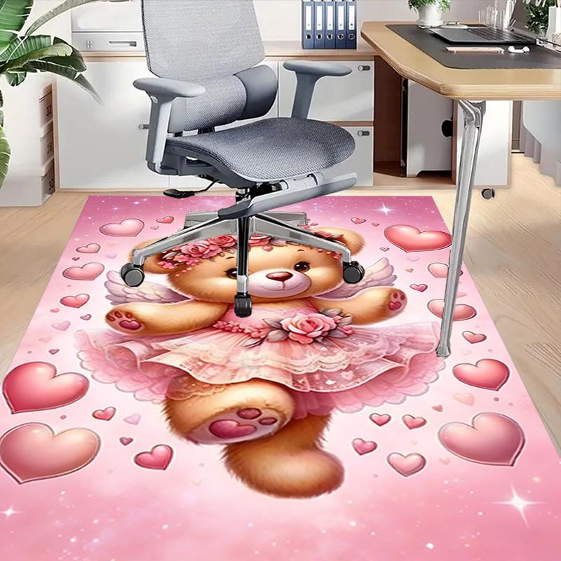 1PC Bear Heart Extra Large Non Slip Floor Carpet, Office, Family, Bedroom Large Area Rug Indoor Rugs, Vibrant Colors