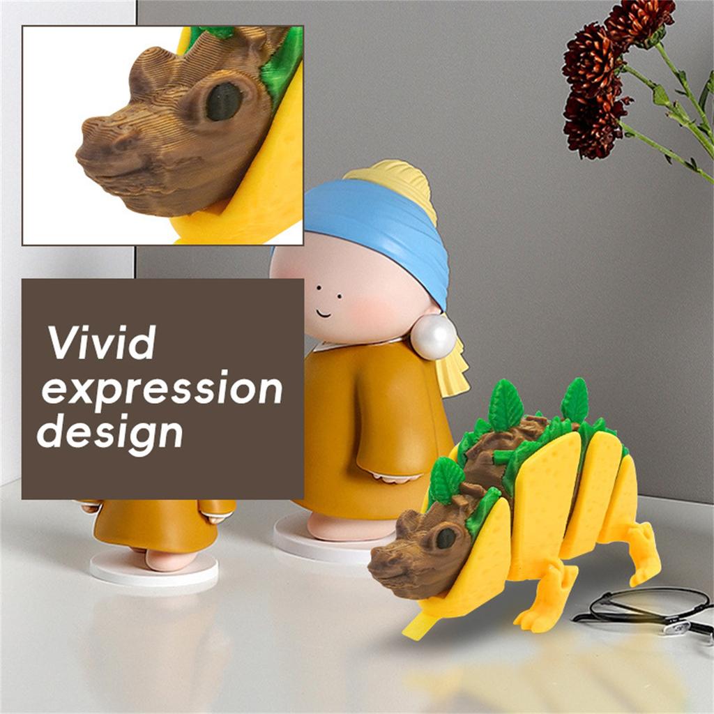 3D Printed Movable Tortilla Dinosaur Creative And Cute Food Ornaments For Desktop Decoration