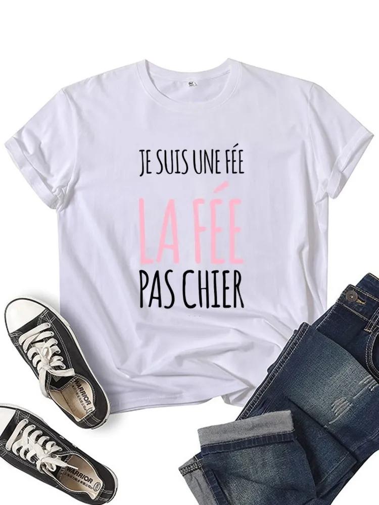France Funny Letter Unisexche Courte Humour Je Suis Une Fe Graphic Tshirt Girl Y2k Harajuku Black Pink Red New Tee Tops