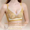 Wire-free Breathable Rabbit Ear Crystal Cup Lace Bra Shaping Underwear That Supports Side Breast Tissue