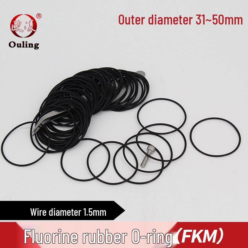 Black FKM O-ring, Outer Diameter: 31-50mm, Thickness: 1.5mm 32mm Outer Diameter (5 pcs) Black FKM O-ring