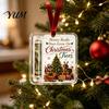 Money Gift Ornament Christmas Cash Holder Ornament, Acrylic Angel Santa Cat with Lanyard for Xmas Tree, Holiday Party Hanging Decoration
