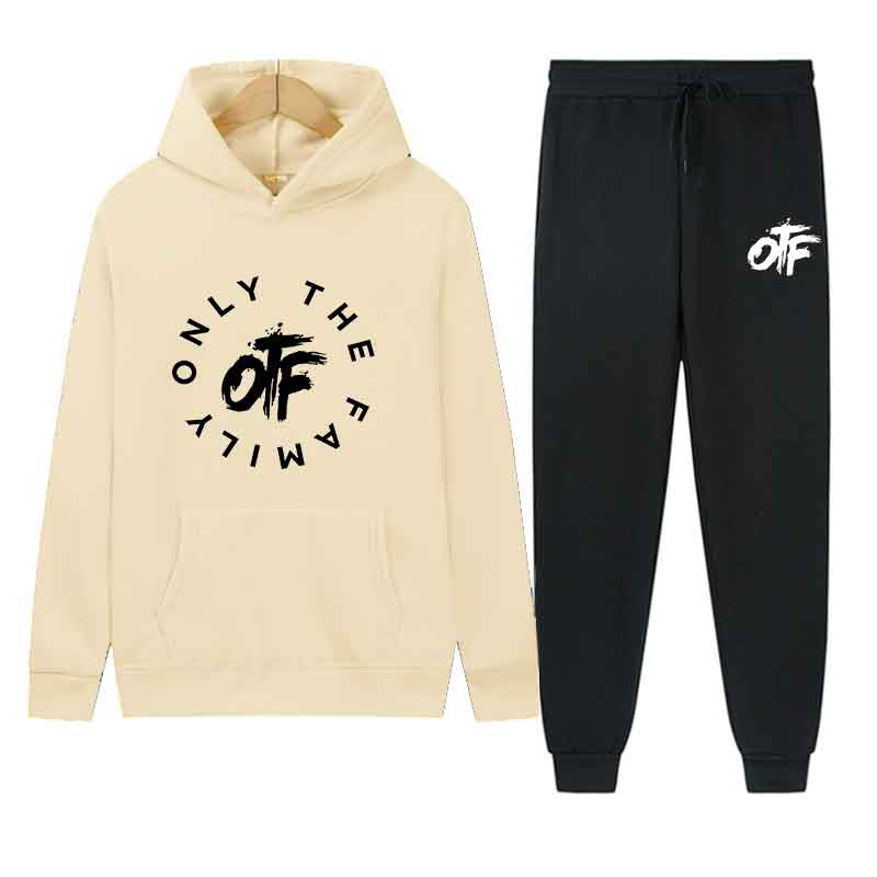 Spring Autumn Men Only The Family Print Casual 2PC Sets Personality Sweatshirts Street Fashion Sports Suit Hoodie Tops Slim pant