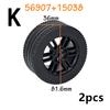 MOC Brick Wheel Hub Technical Tire Car Truck Vehicle Tire Construction Building Blocks 56145 32019 86652 56908 41897 54120 Leduo