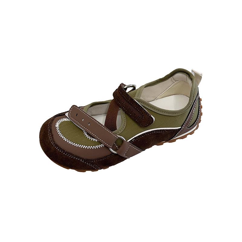 Spring and Summer Color Matching Shoes Women's Hollow Velcro Ballet Training Shoes Sports Shallow Mouth Casual Shoes Women's Shoes