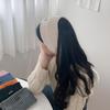 Bonnet d'hiver en tricot pelucheux pour femme, disponible en 6 couleurs, avec bandeau pour cheveux