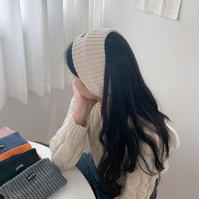 Women s Winter Fluffy Knit Beanie with 6 Colors and Hairband A25567_Pink