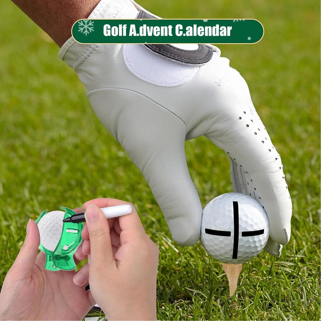 Christmas Countdown Calendar Golf 24 Days Markers Tees Balls Golf Advent Calendar Golf Themed Gift Creative Holiday Surprise