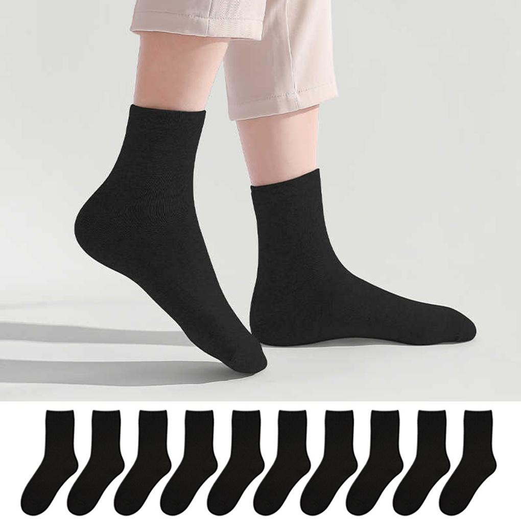 10 Paar Damen Essential Premium Einfache Wadenlange Socken