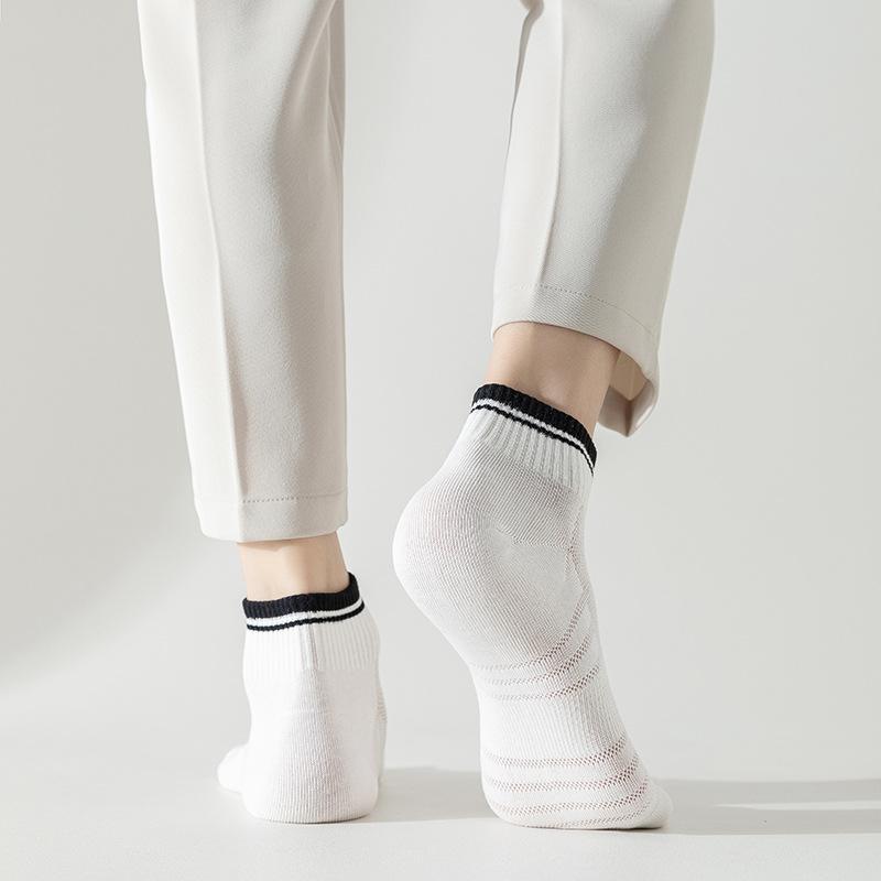 Men's Summer Pure Color Cotton Net Anti Pilling Boneless Seam Head Cotton Socks