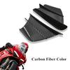 Pair Motorcycle Carbon Fiber Look Winglets Fin Spoiler Trim Cover Air Deflector