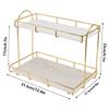 Bathroom Storage Rack Gold White 2 Tier Makeup Shelf Humanized Structure Anti Slip Counter Organizer Bathroom Counter Organizer