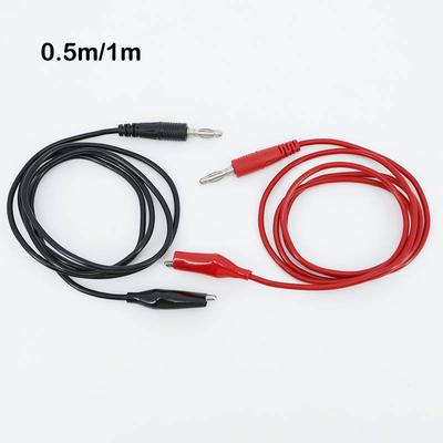 50cm 100cm 1M Red Black Dual 4mm Banana To Alligator Clip Test Crocodile Cable Lead Connector for Test Electrical