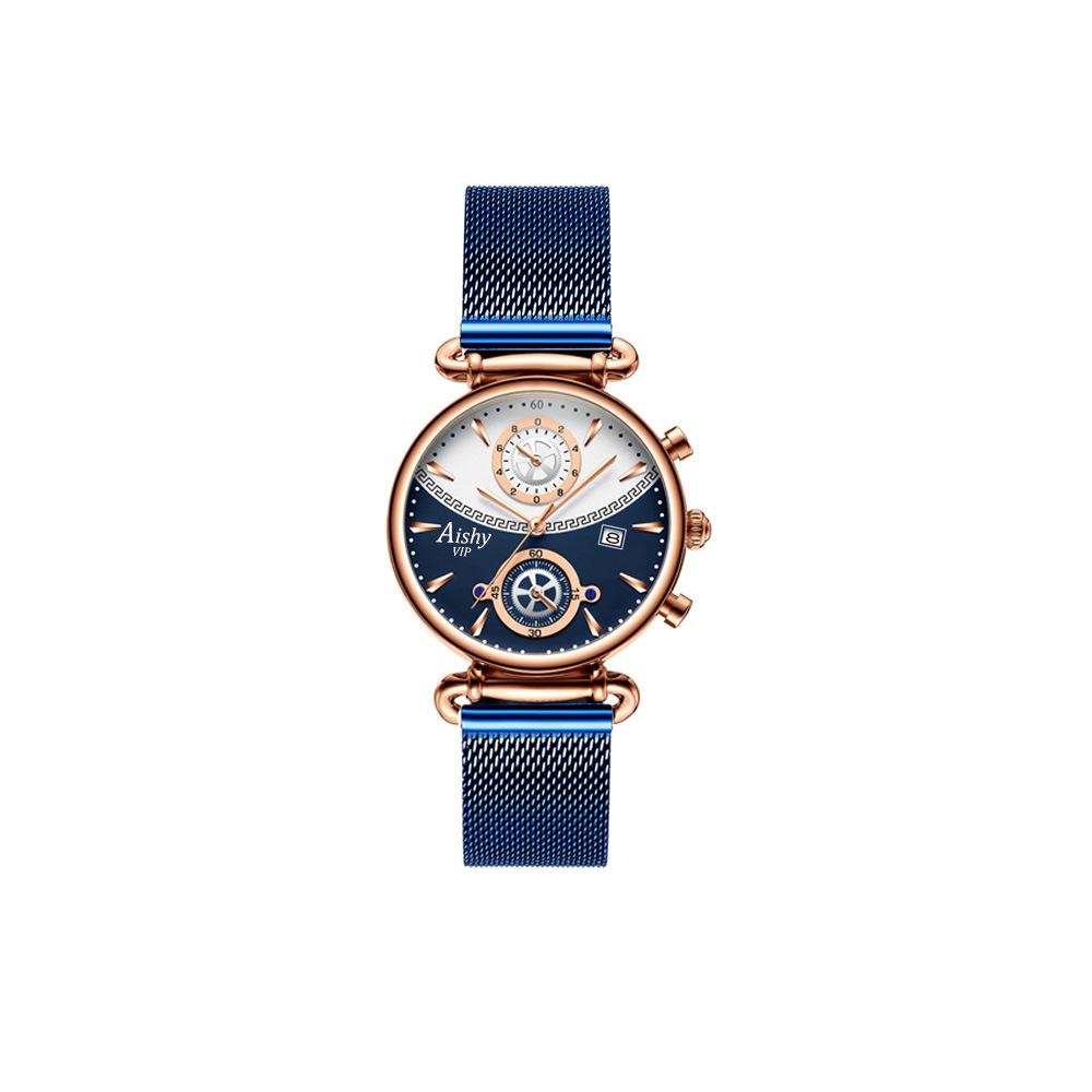 Aishy Waterproof Stainless Steel Couple Quartz Watches - Hot-Selling New Model for Students
